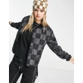 Vans Forces checkerboard quilted liner jacket in black and grey