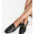 ASOS DESIGN Wide Fit Mingle chain loafers in black