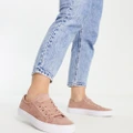 ASOS DESIGN Wide Fit Dizzy lace up sneakers in warm beige-Neutral