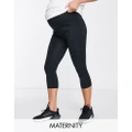 ASOS 4505 Maternity icon run tie capri leggings with pocket-Black