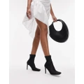 Topshop Tia high heeled sock boots in black