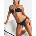 Accessorize halter bandeau bikini top in black