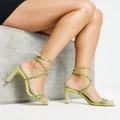 Forever New strappy diamante heeled sandals in lime-Green