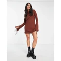 Weekday Bella mini dress with exposed back in brown
