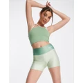 Daisy Street Active two tone legging shorts in sage green