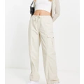 Reclaimed Vintage low rise cori cargo pants in ivory-Multi