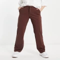 JDY straight leg tailored pants in chocolate-Brown