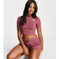 The North Face cropped tight fit t-shirt in Wild Ginger Exclusive at ASOS-Pink