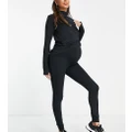 ASOS 4505 Maternity icon leggings in fleeceback-Black