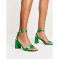 Steve Madden grand heeled sandals in green satin