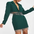 Saint Genies tailored mini skirt with embellishment trim in emerald green (part of a set)