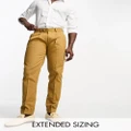 Noak slim premium cotton twill chino pants in tobacco brown