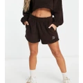 Puma classics cosy club borg shorts in dark chocolate - exclusive to ASOS-Brown
