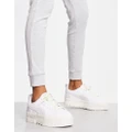 PUMA Mayze textured neutral sneakers in white and grey