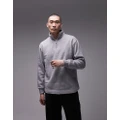 Topman 1/4 zip sweatshirt in grey
