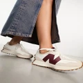 New Balance 327 sneakers in off white and burgundy