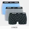Nike 3-pack cotton stretch trunks in blue/grey/black-Multi