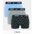 Nike 3-pack cotton stretch trunks in blue/grey/black-Multi