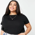 ASOS DESIGN Curve ultimate t-shirt with crew neck in cotton in black - BLACK