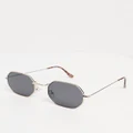 ASOS DESIGN 90s mini angled metal sunglasses with smoke lens in gold