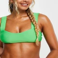 Brave Soul bikini top with wide straps in green