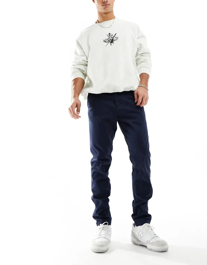 Jack & Jones Intelligence slim fit chinos in navy