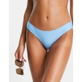 Volcom cheeky high leg bikini bottoms in coastal blue