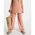 Y.A.S wide-legged tailored pants co-ord in coral-Brown