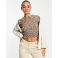 Gianni Feraud space knit cropped jumper in multi (part of a set)