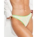 Noisy May bikini bottoms in pastel stripe-Multi