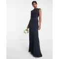 TFNC Bridesmaid maxi dress with lace back in navy