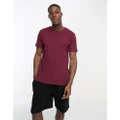 Brave Soul waffle stitch t-shirt in burgundy-Red