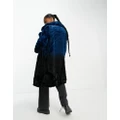 Urban Code longline faux fur coat in blue ombre