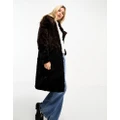 Urban Code longline faux fur coat in brown ombre