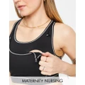 South Beach Maternity overlock stitch nursing sports bra in black
