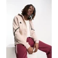 adidas Training tech fleece full zip hoodie in off white-Brown