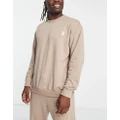 South Beach crew neck sweat in brown marl