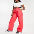 ASOS DESIGN clean pull on cargo pants in red-No colour