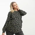 Mama.licious Maternity button front printed shirt in black