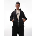 Topman full-zip hoodie in black
