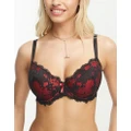 Pour Moi Amour Fuller Bust padded balconette bra in black and red