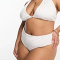 ASOS DESIGN Curve mix and match high leg high waist bikini bottoms in white