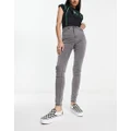 Noisy May Callie high-waisted skinny jeans in light grey
