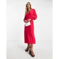 Whistles button down midi dress in hot pink