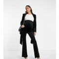ASOS DESIGN Maternity velvet kickflare suit pants in black
