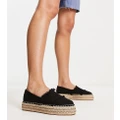 South Beach frayed espadrilles in black