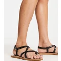 South Beach strappy sandals with padded sole in black