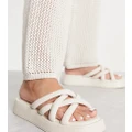 South Beach chunky tubular sandals in white