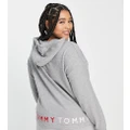Tommy Hilfiger Curve embroidered lounge hoodie in medium grey heather