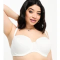 ASOS DESIGN Curve microfibre moulded multiway strapless bra in white